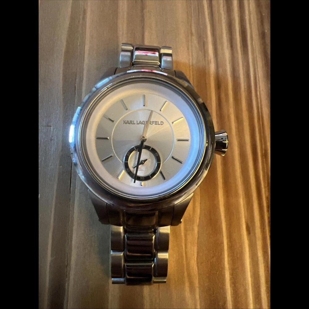 Karl Lagerfeld Men's Watch KL-1204 Silver New Battery